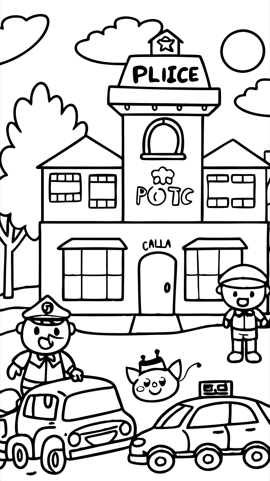 coloriage du poste de police